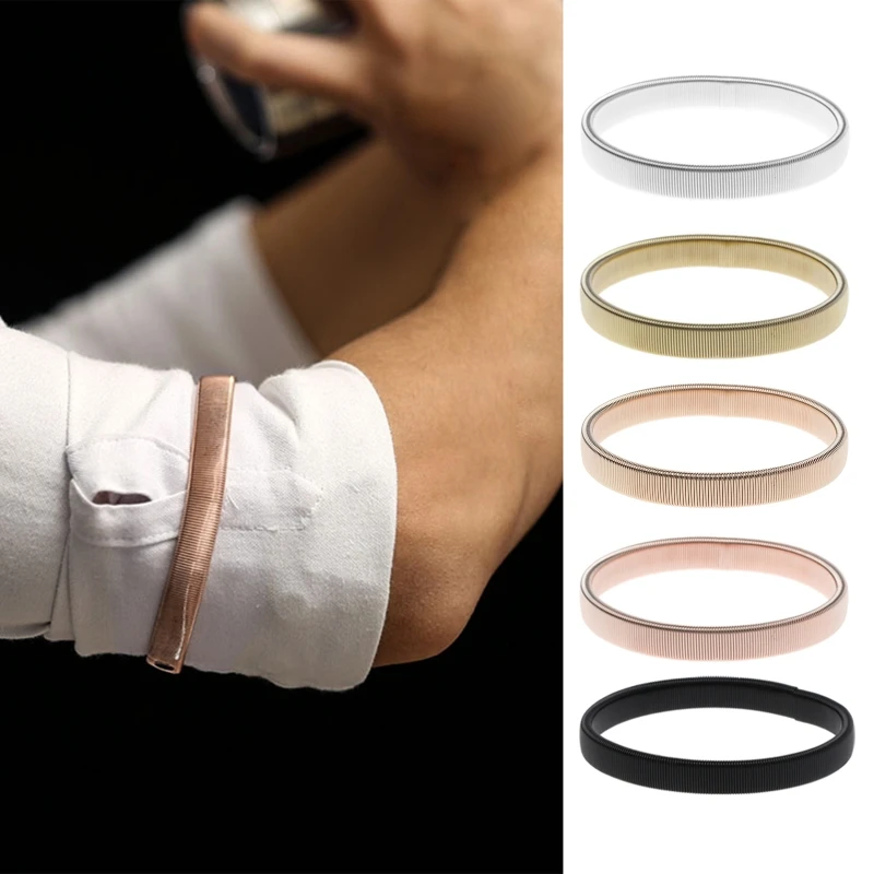 

Arm Warmer Shirt Sleeve Holder Metal Anti-Slip Elastic Bracelets Stretch Armband
