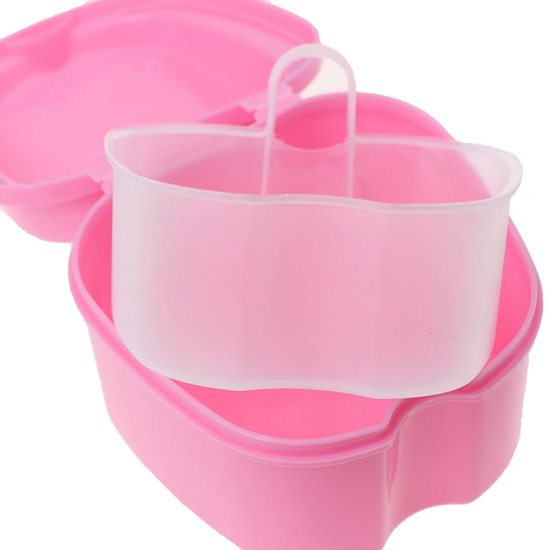 

1set Denture Box And Brush Set Retainer Cleanning Denture Case Brush Toothbrush