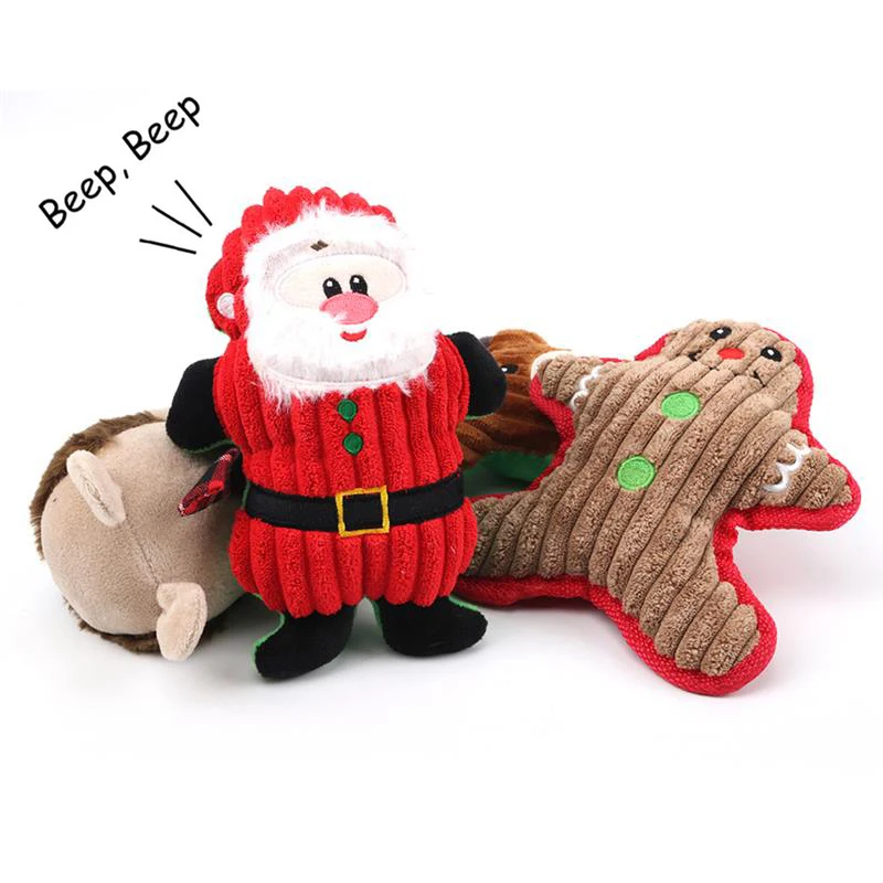 Новый Рождественский Санта Клаус игрушки для собак жевательная пищалка животных