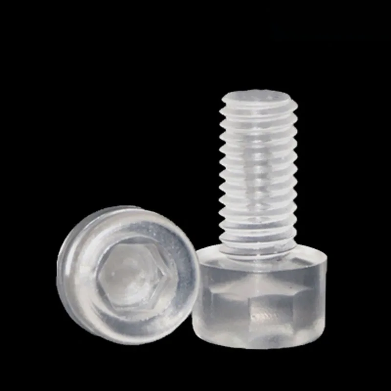 Головные винты с шестигранной головкой M6 M8 M10 с прозрачными акриловыми винтами из прозрачного пластика PC длиной от 10 мм до 30 мм.
