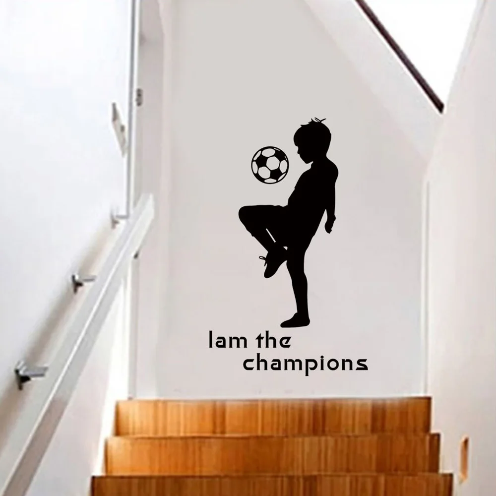 Игра в футбол мальчик Цитата стикер на стену удаление настенный s домашний