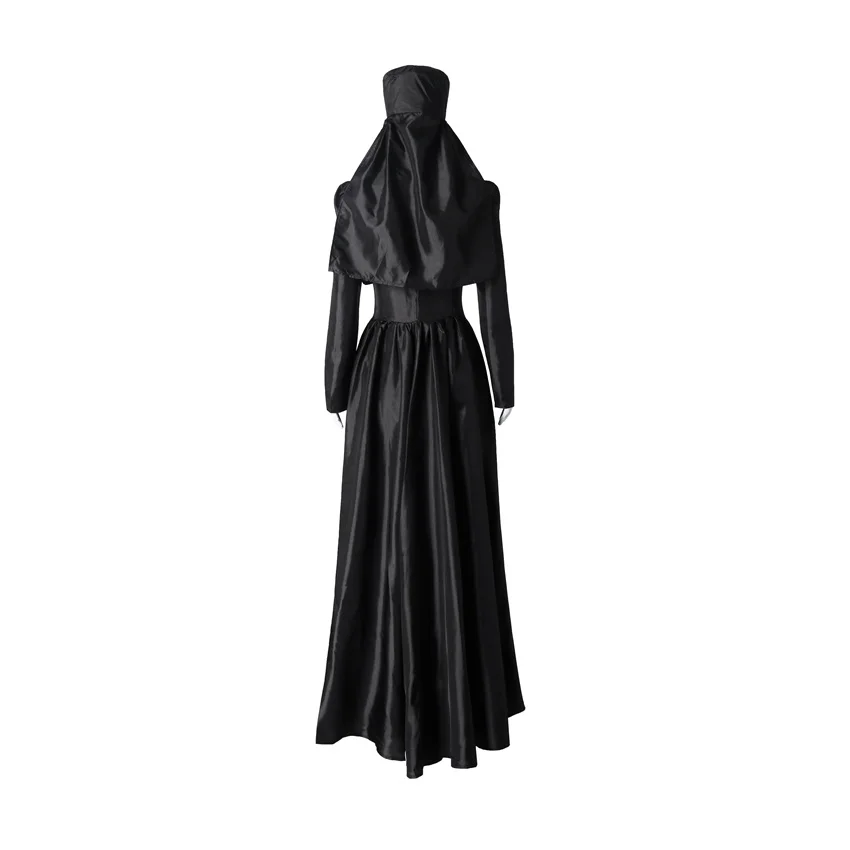 Takerlama Evil 8 Donna Beneviento Cosplay Dress Women Black Long Hooded Dress With Veil Horror Nun alloween Carnival Party Suits