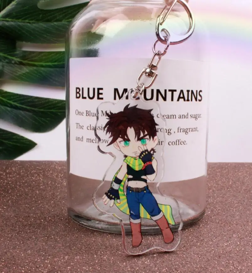 Anime JoJos Bizarre Adventure Golden Wind Kujo Jotaro Acrylic Figure keychain Keyring Decoration Collection Model Toy Cosplay