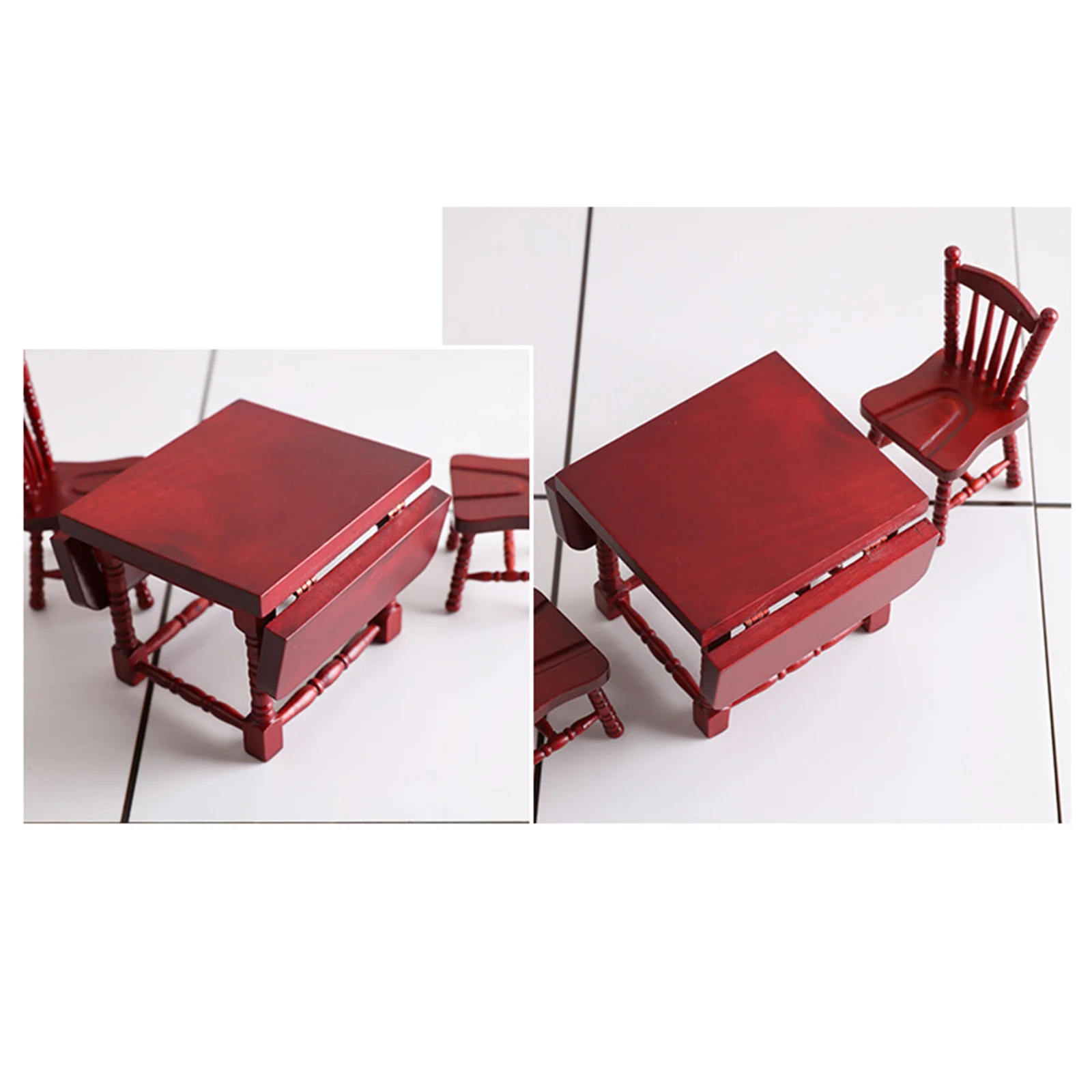 

1/12 деревянный кукольный домик, Набор стульев, миниатюрная модель расстановки гостиной