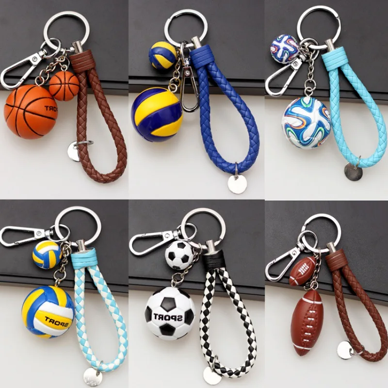

[CX] Creative small gifts Basketball key fob football football volleyball pendant key ring chain souvenir