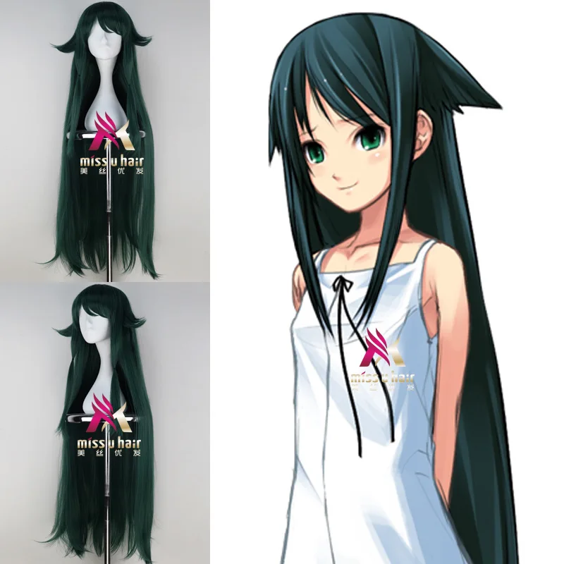 Peluca japonesa SaYa No Uta para mujer, cosplay Saya, juego de rol, peluca larga de pelo verde, disfraces + gorro de peluca