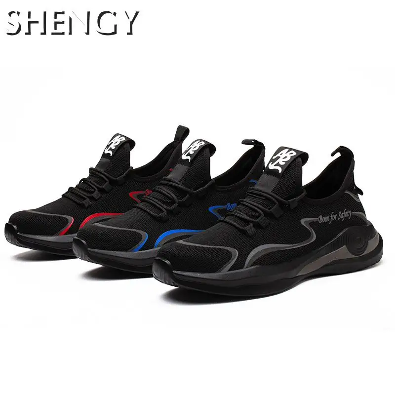 

2020 Mens Safety Work Shoes Steel Toe Breathable Working Shoes Man Lightweight Protective Puncture Proof Sneakers Men Anti Smash