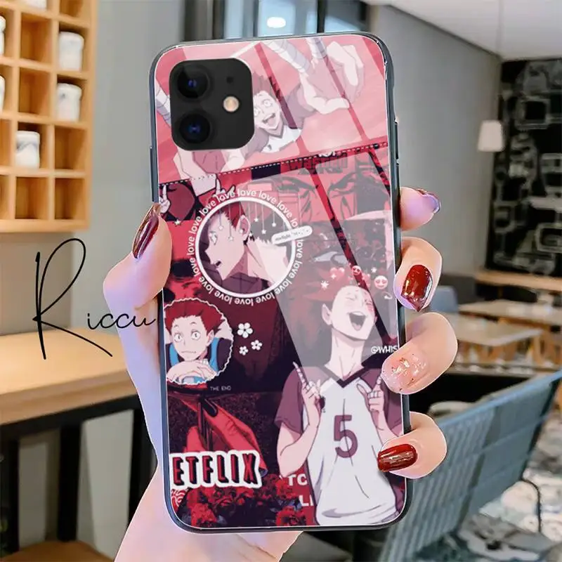 

Anime Haikyuu Hinata Attacks Phone Case Tempered Glass For iPhone 11 Pro XR XS MAX 8 X 7 6S 6 Plus SE 2020 12 Pro Max Mini case
