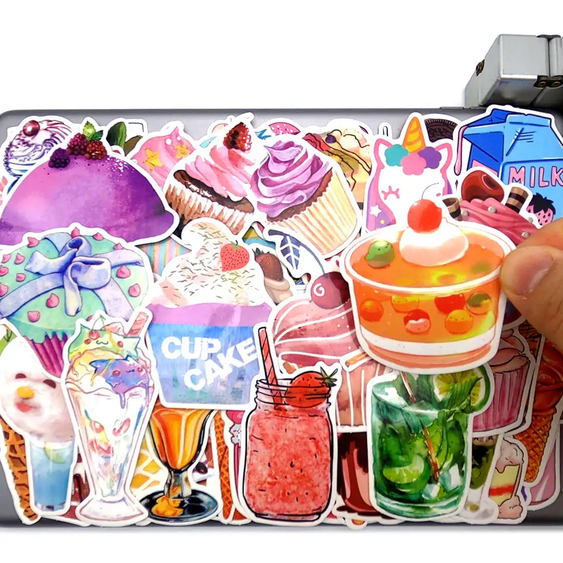 

70 шт., Летний свежий милый десертный торт, мороженое, напиток, граффити, микс, чехол для ноутбука, скейтборда, водонепроницаемые наклейки для ...
