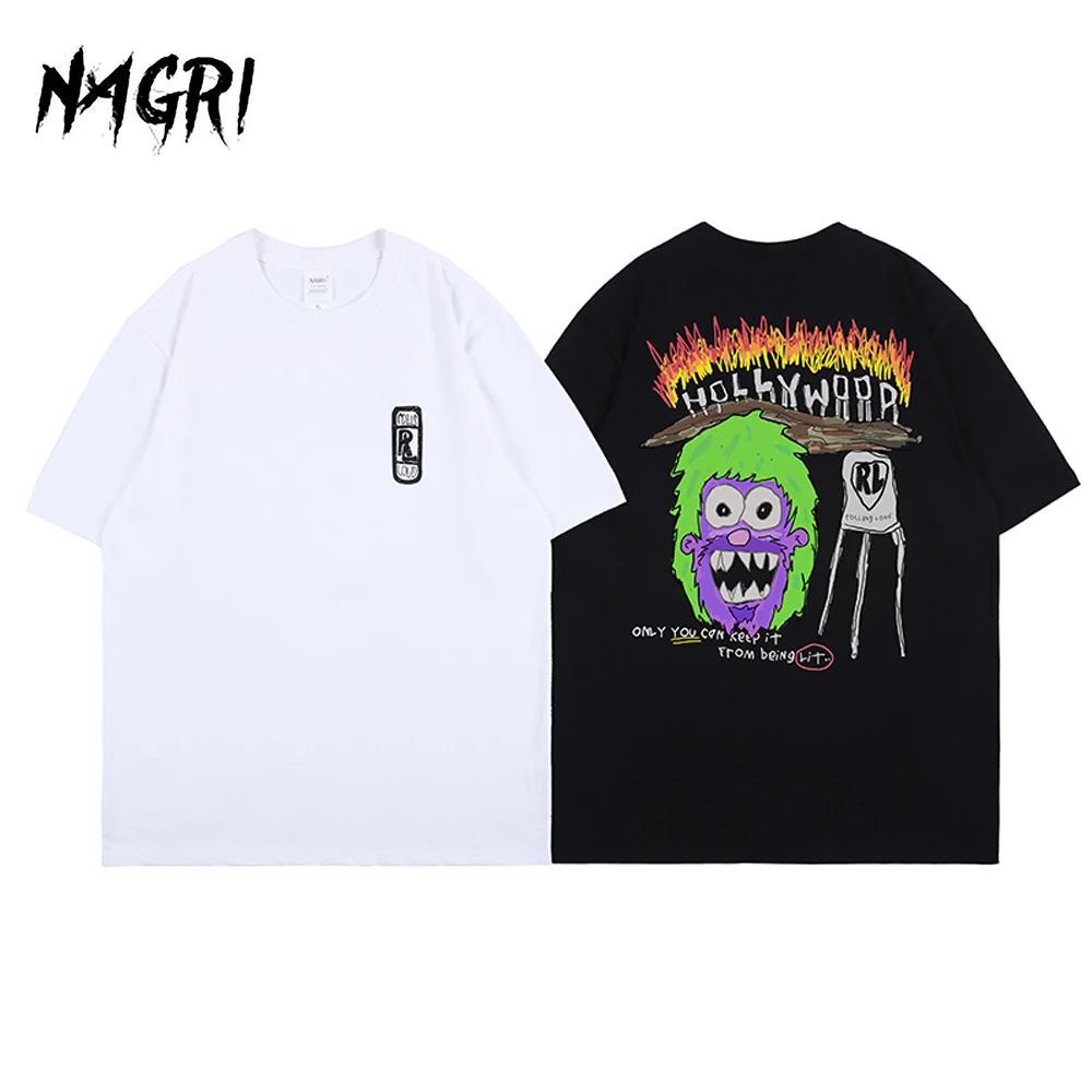 Футболка NAGRI мужская с круглым вырезом модная тенниска забавным мультяшным