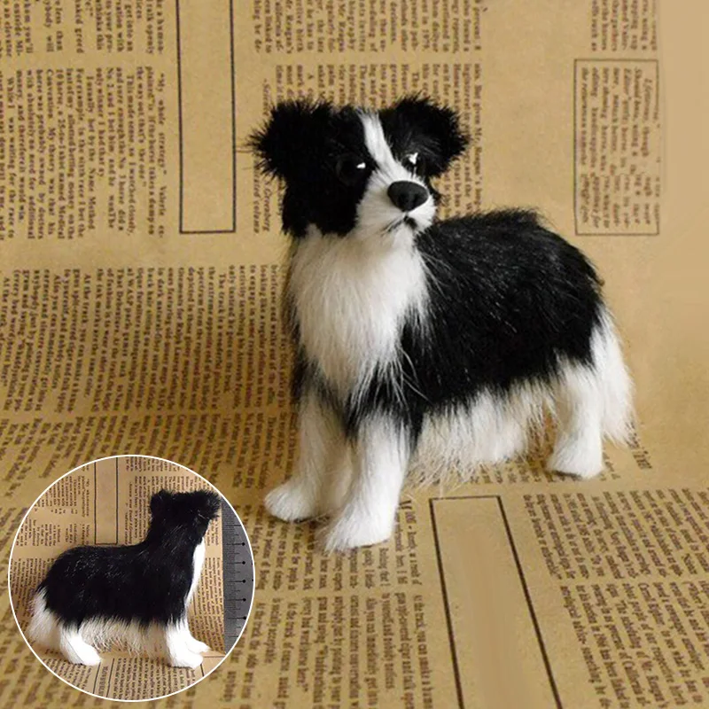 

Имитация овчарки милая маленькая черная собака домашний Автомобиль Настольная Фотография реквизит декор игрушка подарок искусственное мя...