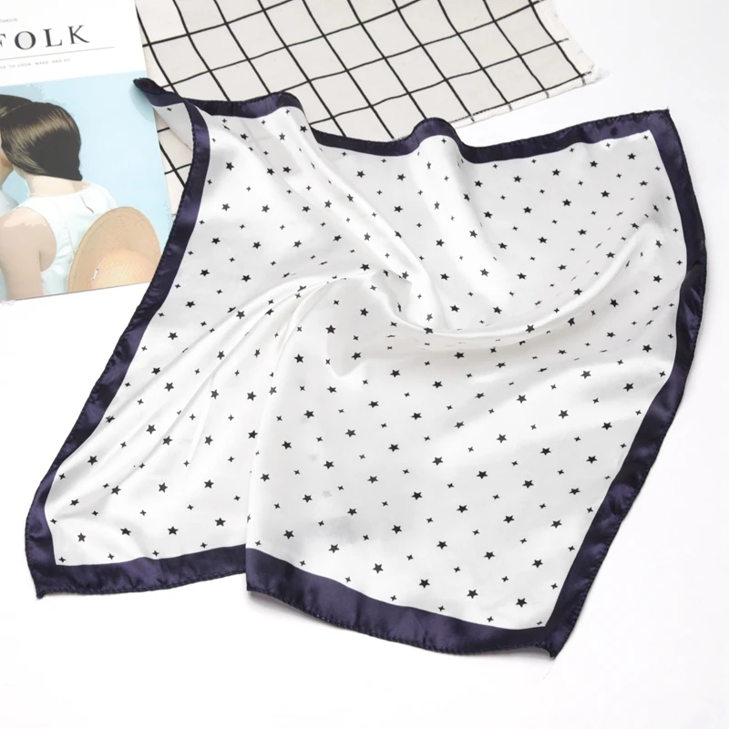 Платок женский Шелковый квадратный с принтом для офиса Женская резинка волос |