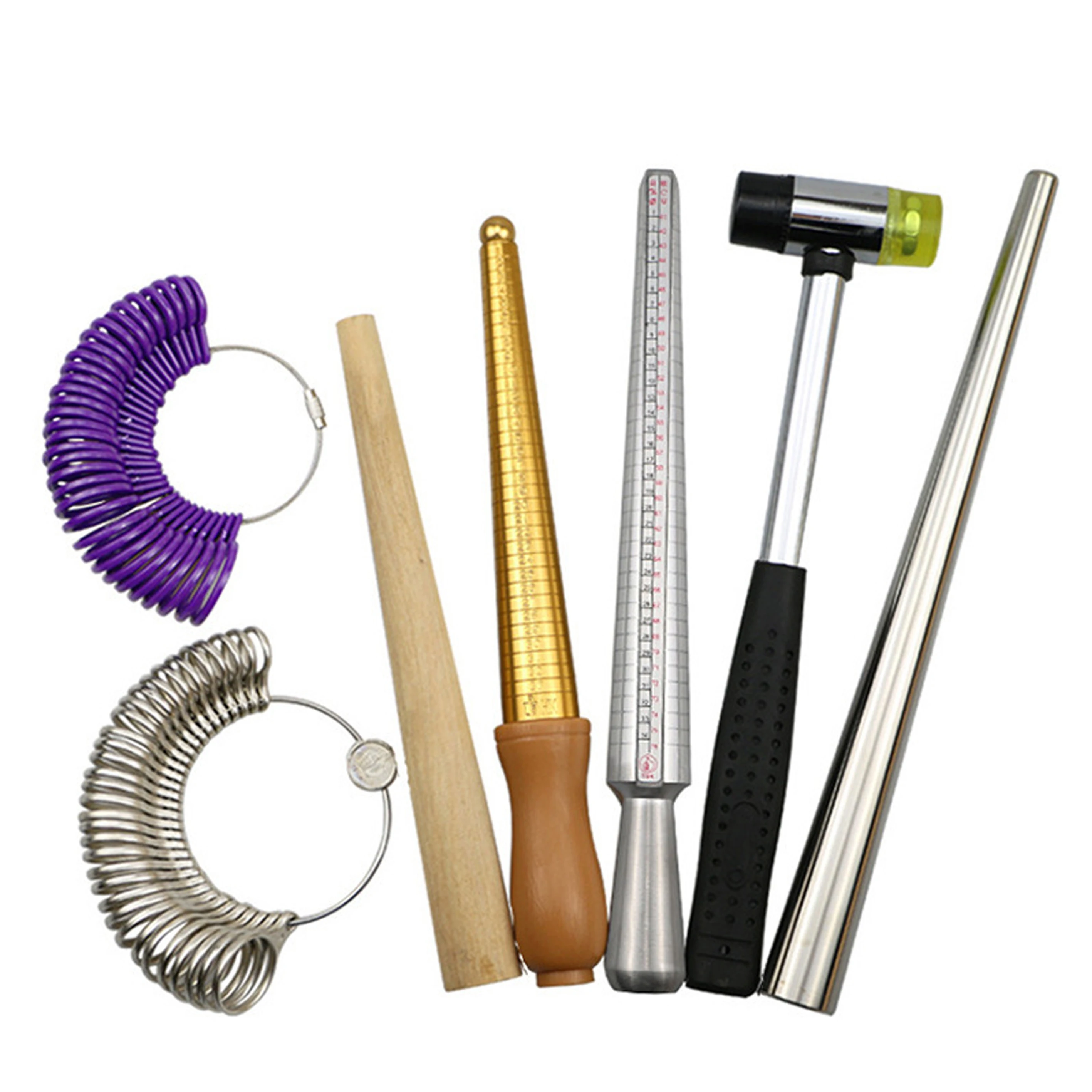 

Jewelry Tools Metal Ring Size Stick Mandrel Plastic Finger Gauge Jewelry Measuring Tool