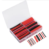 130pcs 31 red black shrink ratio dual wall adhesive lined heat shrink tubing tube 6 size kit shrinkable tube