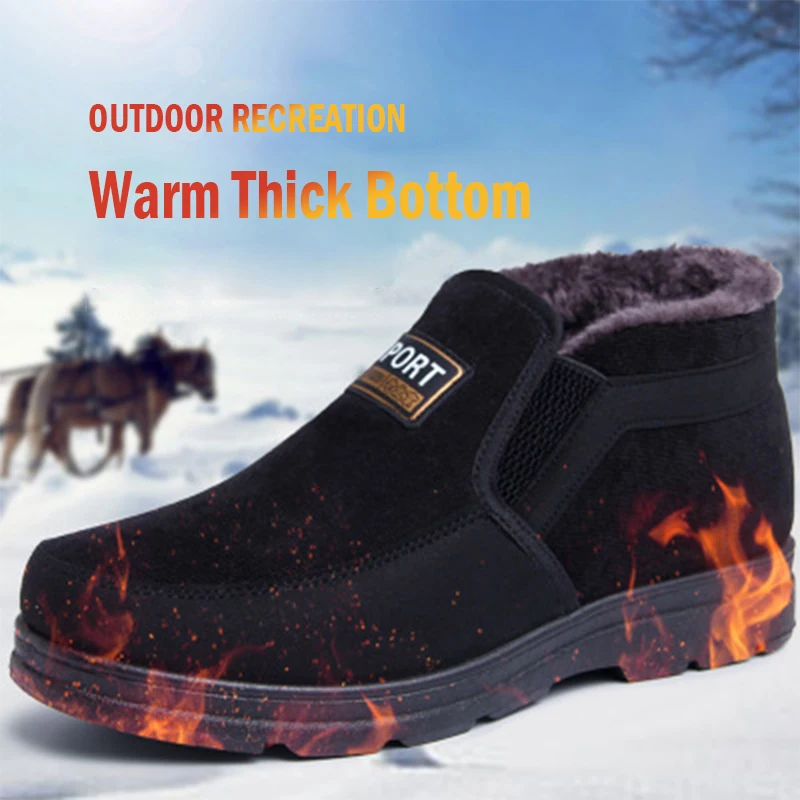 2019 зимние теплые мужские ботинки унисекс меховые плюшевые для мужчин легкие
