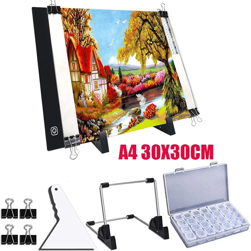 A5/A4/A3 Drawing Tablet Board USB Powered Dimmable LED Light Pad For Drawing,Tracing,Diamond Painting Accessories Pen Stand Tray