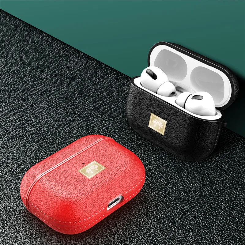 For Apple AirPod Pro Case Shockproof Litchi Pattern Rubber Protective Cover For AirPod Pro Full Protection Cover For AirPod Pro