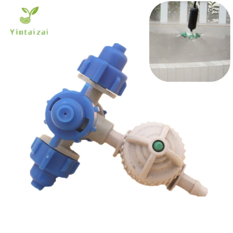 

50PCS Fogger and Cross Misting Sprinkler With 1/4inch Antidrip Cooling Hanging Sprinkler For Greenhouse Irrigation Fittings