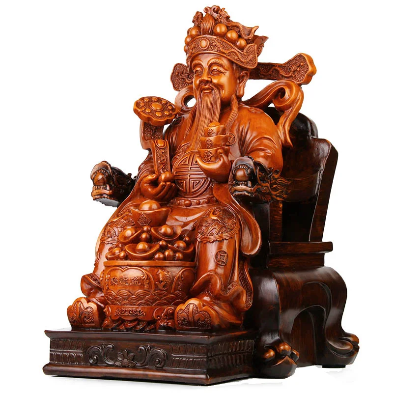 

Lucky God Of Wealth Decorations Buddha Statue Set Housewarming And Opening Gift Home Decor Livving room Statues Sculptures