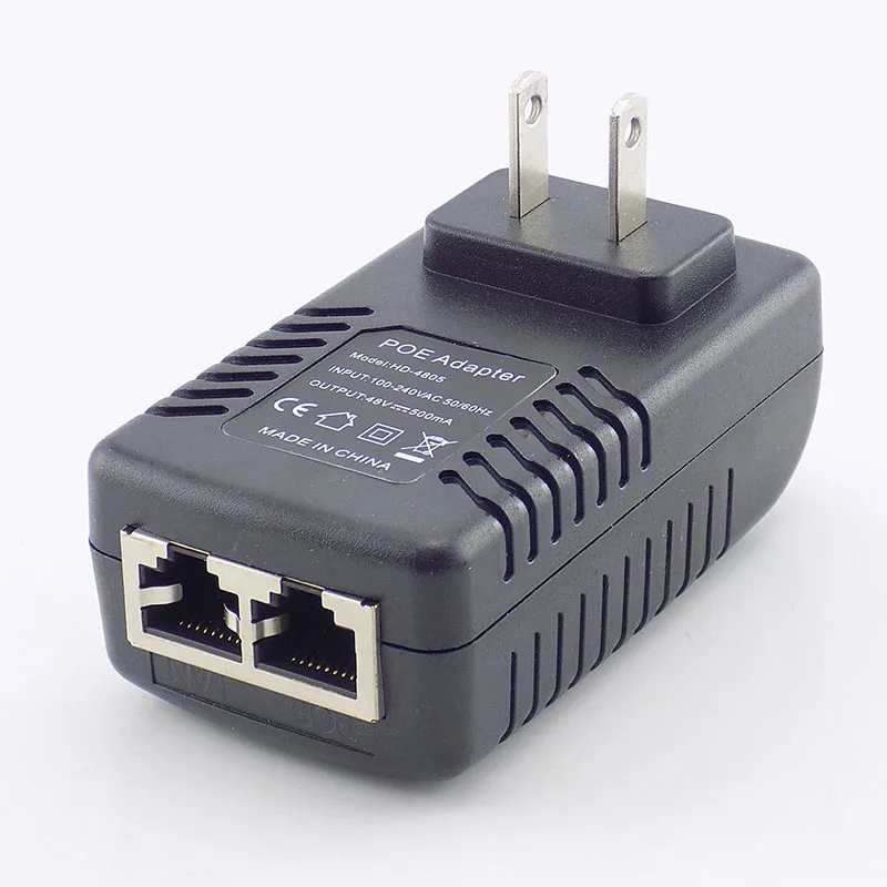 Постоянного тока 48В 0.5A 24W Poe Мощность поставить Инжектор POE коммутатор адаптер для