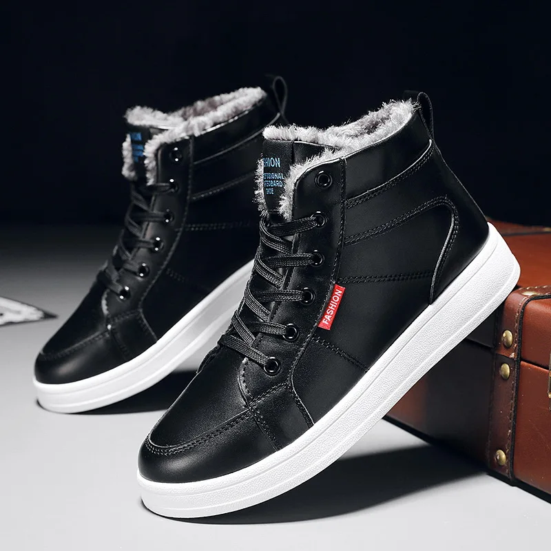 

Мужские ботинки из искусственной кожи, водонепроницаемые ботинки в стиле милитари на шнуровке, зимняя легкая обувь, зимняя повседневная не...