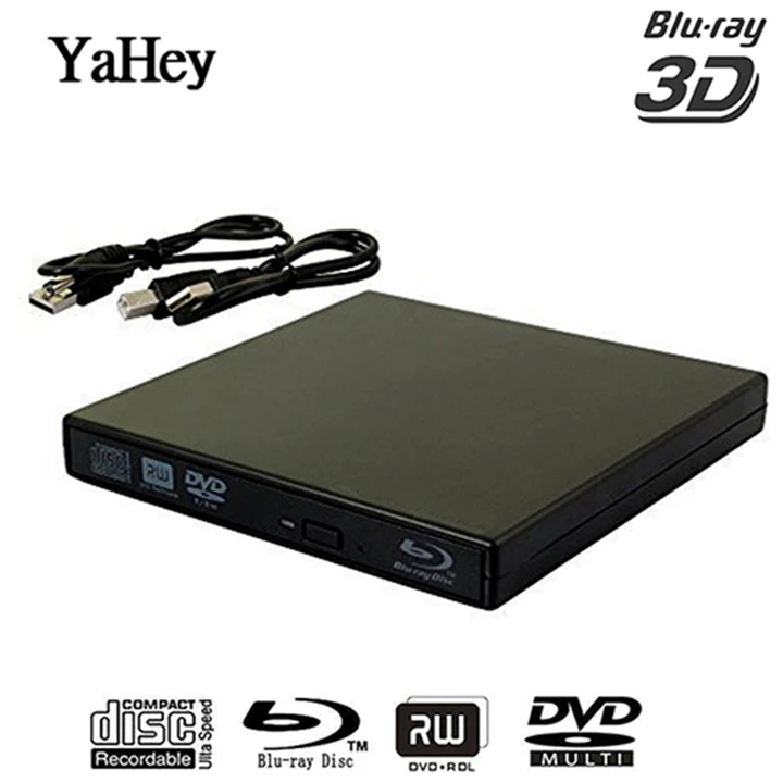 Bluray плеер Внешний USB 2,0 DVD привод Blu-Ray 3D 25G 50G BD-R BD-ROM CD/DVD RW записывающее устройство для ноутбука