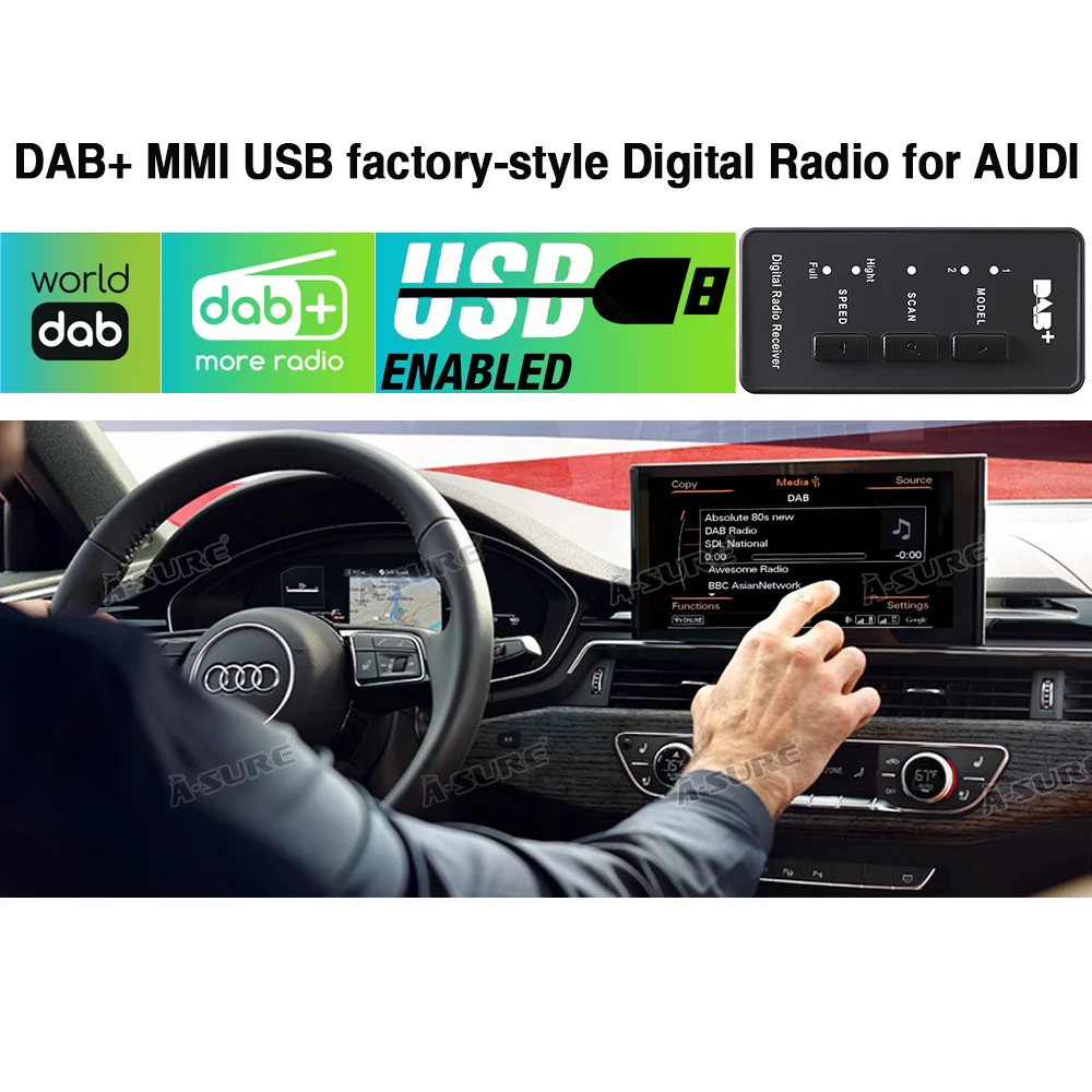 

Автомагнитола A-Sure, DAB + антенна, USB интеграционный приемник, Plug & Play для AUDI A3 A4 A6 A8 MMI Авторадио