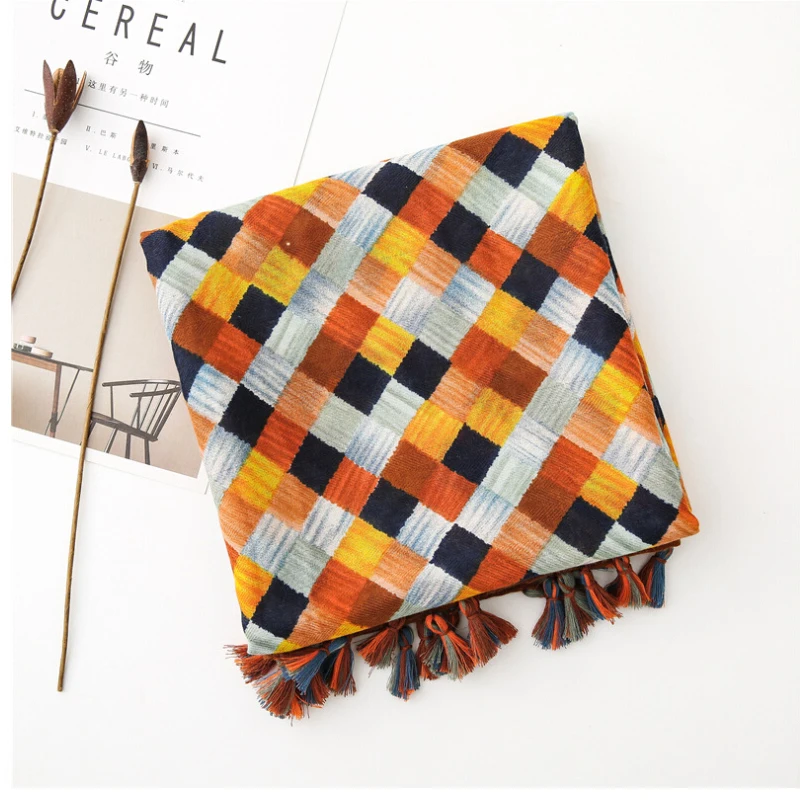 Новый шарф с принтом Пляжная шаль шарфы летняя женская модная длинная зимний