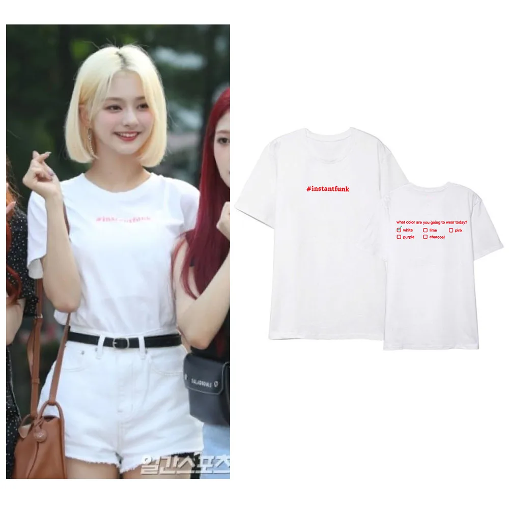 Футболка kpop IZONE с коротким рукавом уличная одежда топы Корейская свободная