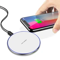 round 10w qi wireless mobile phone charger fast charging pad for iphone sam sung