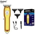 Профессиональная машинка для стрижки волос Kemei, USB-зарядка, мужской беспроводной триммер, электрическая машинка для бороды