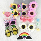 Забавные солнцезащитные очки для Гавайских вечерние, 1 шт., летние тропические украшения в виде фламинго, реквизит для фотобудки