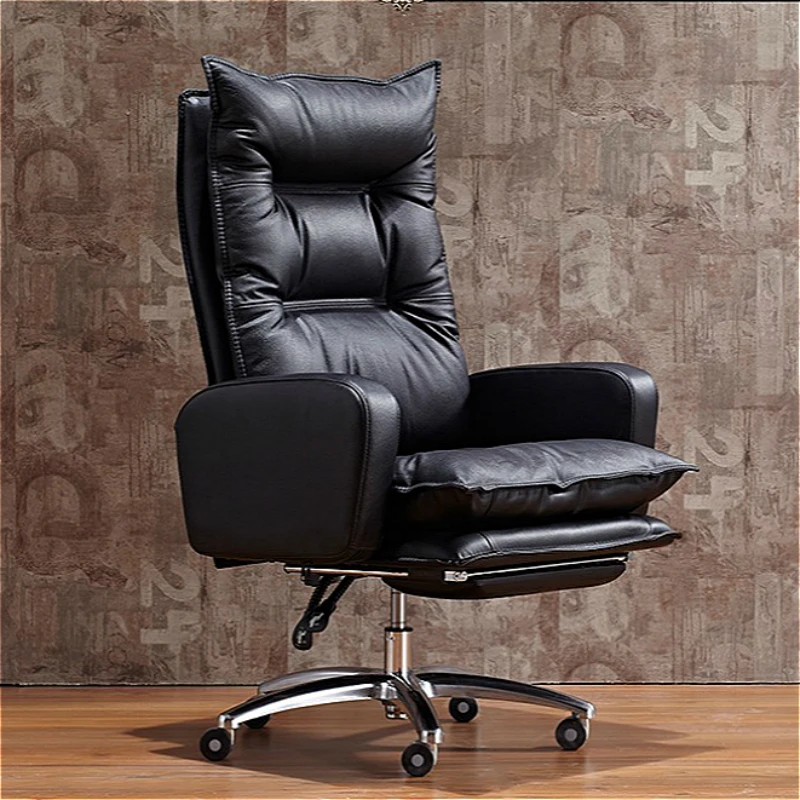 

Comfort Office Boss Chair Multi-purpose Lifted Rotation Computer Chair Household Reclining Study Room PU Stool with Footrest