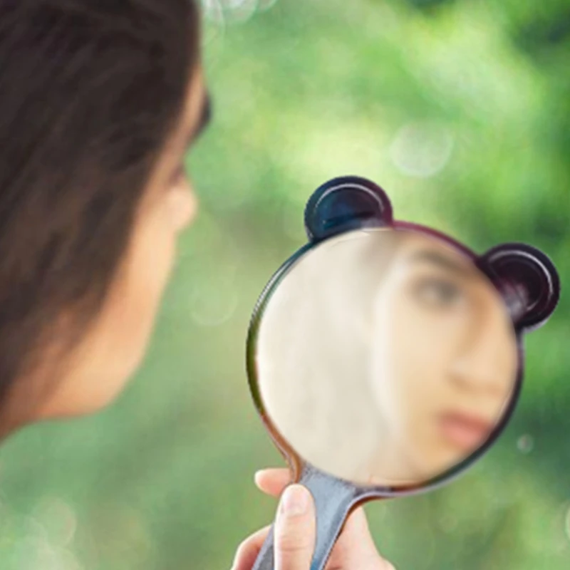 

F2TD Handheld Cute Cats/Bear Ears Cosmetic Mirrors Crystal Resin Mold Silicone Mould