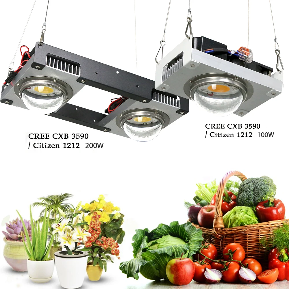 

CXB3590 COB светодиодный Grow светильник полный спектр 100W 200W Citizen 1212 & CXB3070 "сделай сам" для сельскохозяйствнных ламп для Теплицы гидропонических ра...