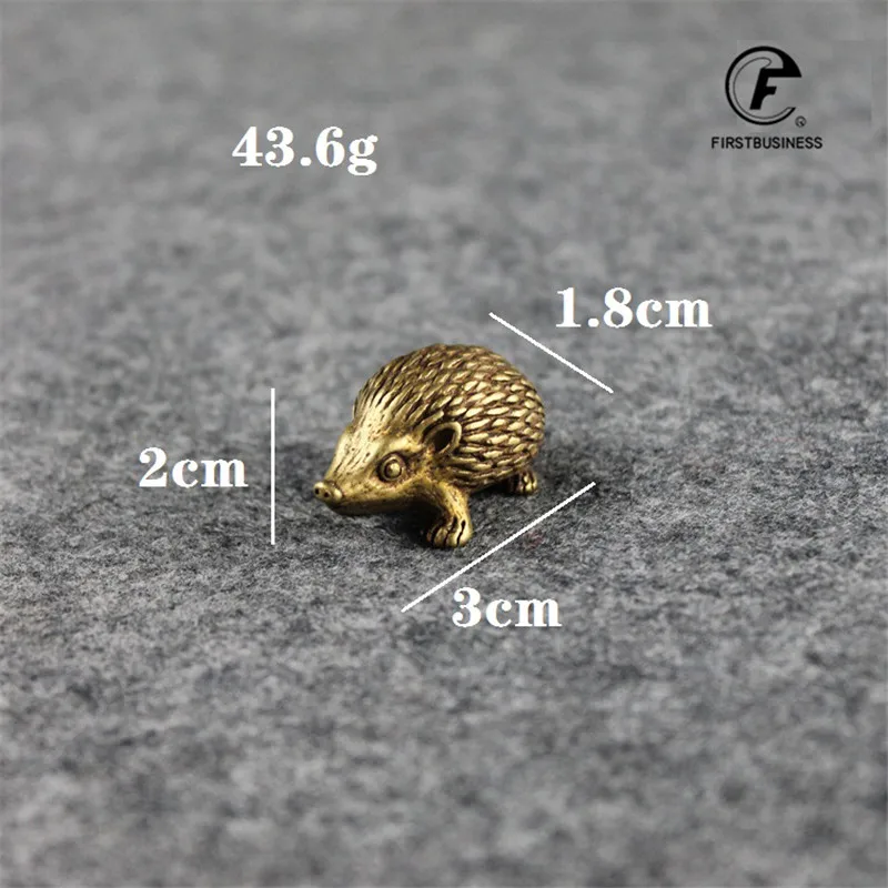 Медный ежик маленькие украшения твердая латунь антикварная скульптура