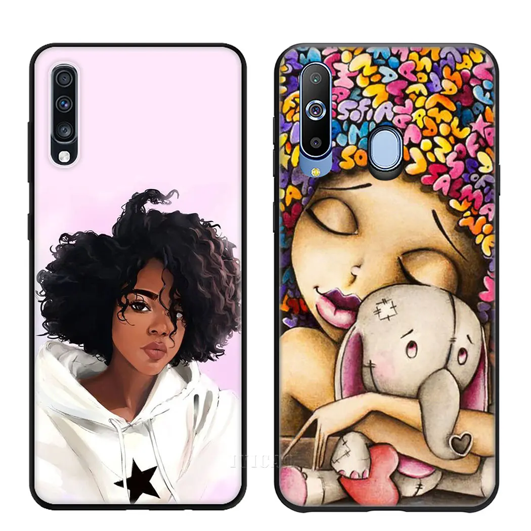 IYICAO African Girls Soft Silicone Case for Samsung J6 A9 A8 A7 A6 Plus 2018 A5 A3 2016 2017 Phone |