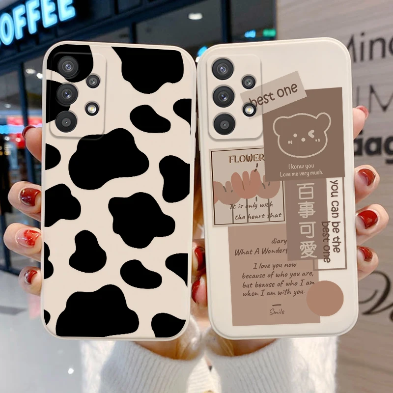 

RYWER Case A51 For Samsung A32 A50 A52 A71 A31 A12 A10 Cute Bear Cover Galaxy A 32 52 A72 A21S A02 S21 Plus Ultra S20 FE M12