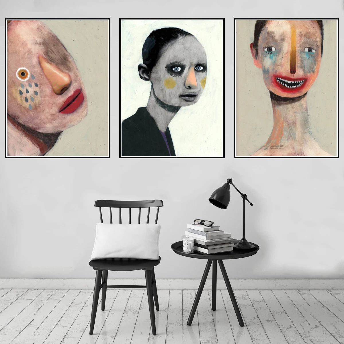 Абстрактный постер с изображением странной девушки Картина на холсте настенное