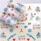 2021 новый зимний новогодний дизайн Рождественская наклейка для ногтей слайдер Фольга украшение кончик водяной знак наклейки для ногтей Рождественский подарок