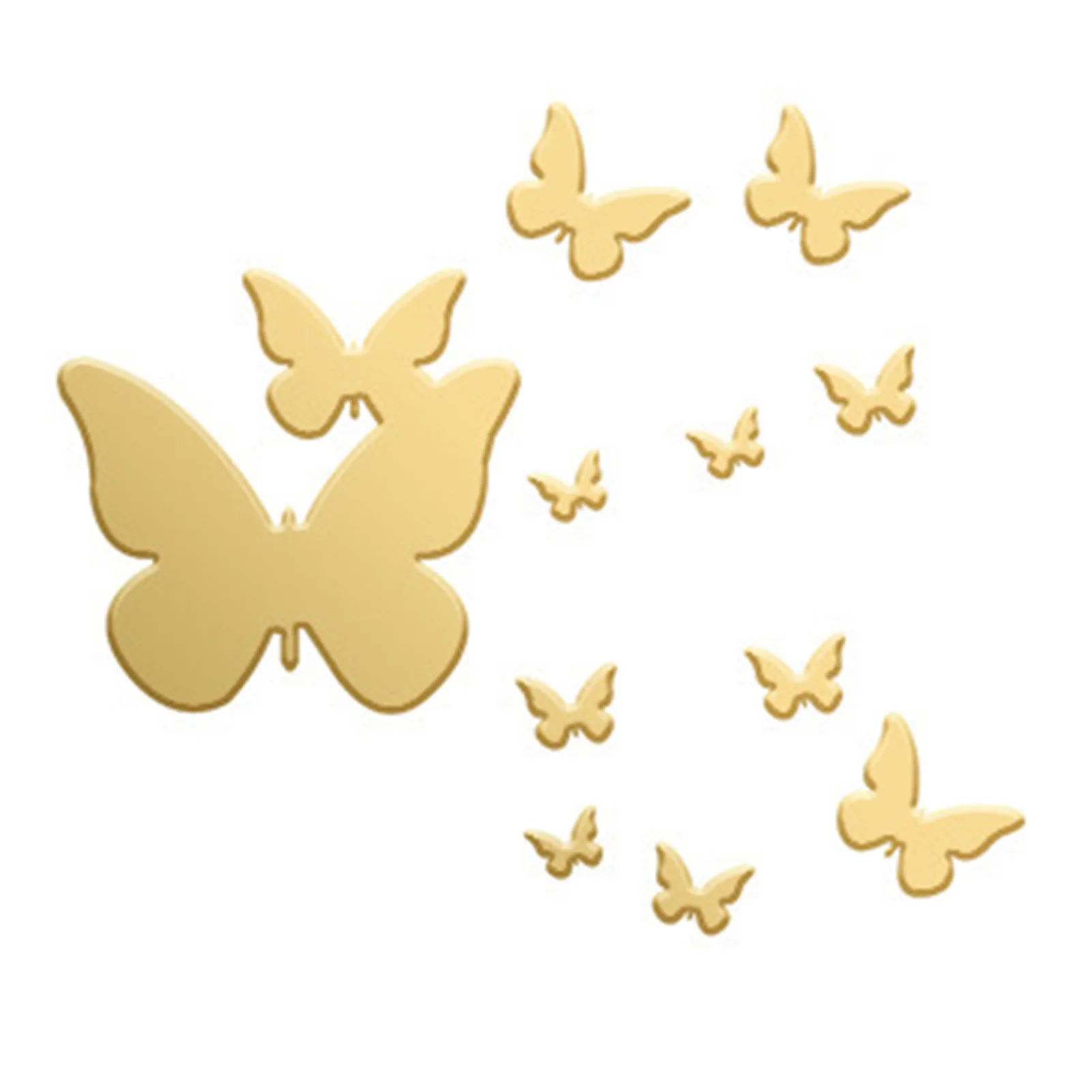 

High Mirror Butterfly Wall Sticker Self-Adhesive 1mm Butterfly Acrylic Wall Sticker LG66