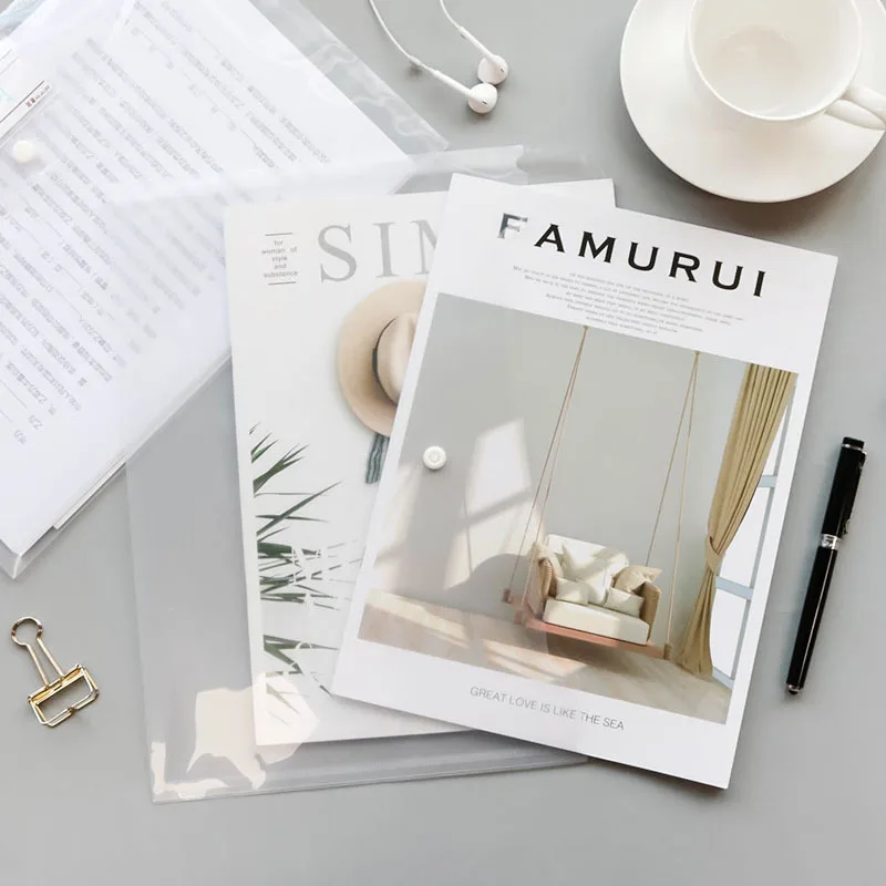 3 шт. прозрачная ПП А4 Папка для файлов большая вместительность Сумка документов