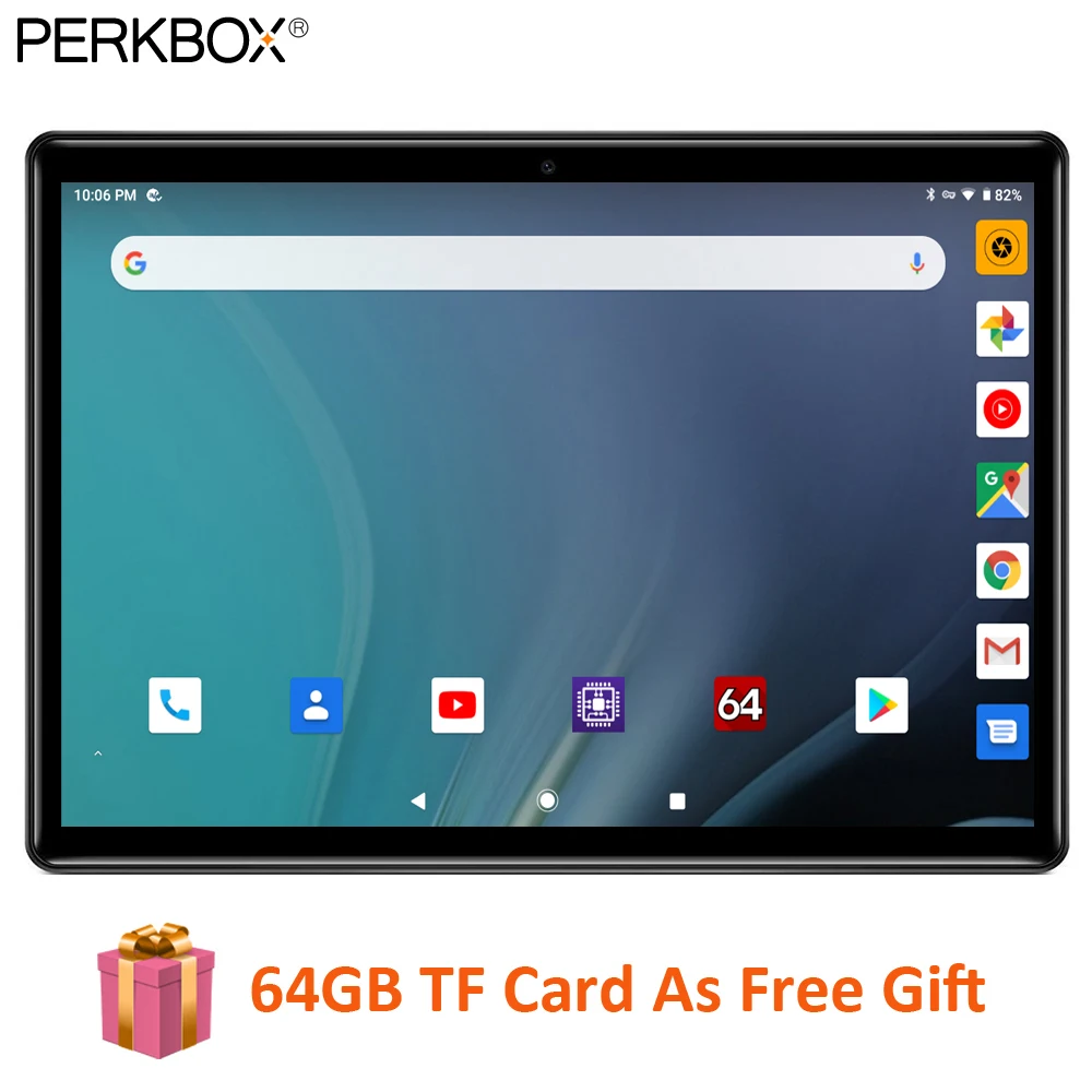 Планшет 10 дюймов Android 9 0 Pie 32 ГБ eMMC HD веб-камера 5 Мп Wi-Fi Bluetooth Netflix медиапланшет 2020 |