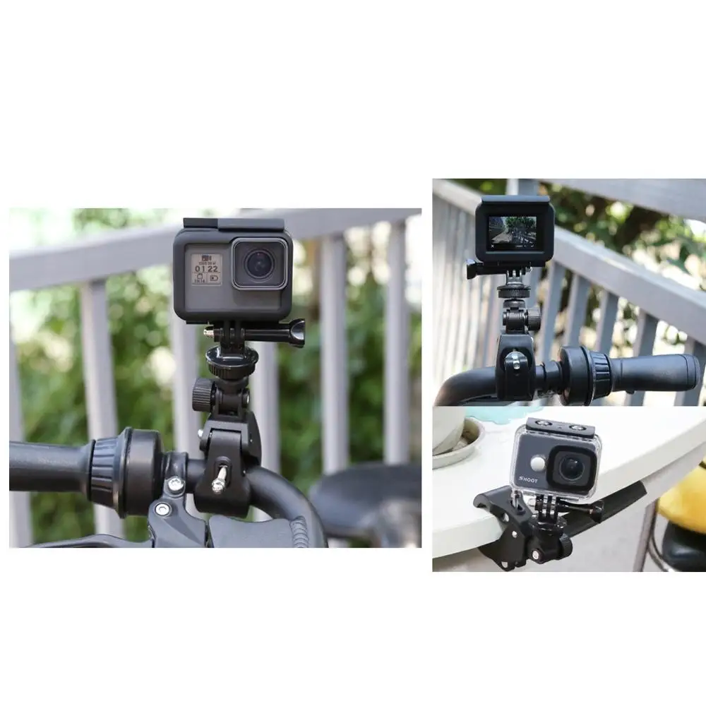 Крепление на руль велосипеда для камеры с адаптером штатива GoPro Hero 7 5 6 4 Yi Like 4K 4k + h9