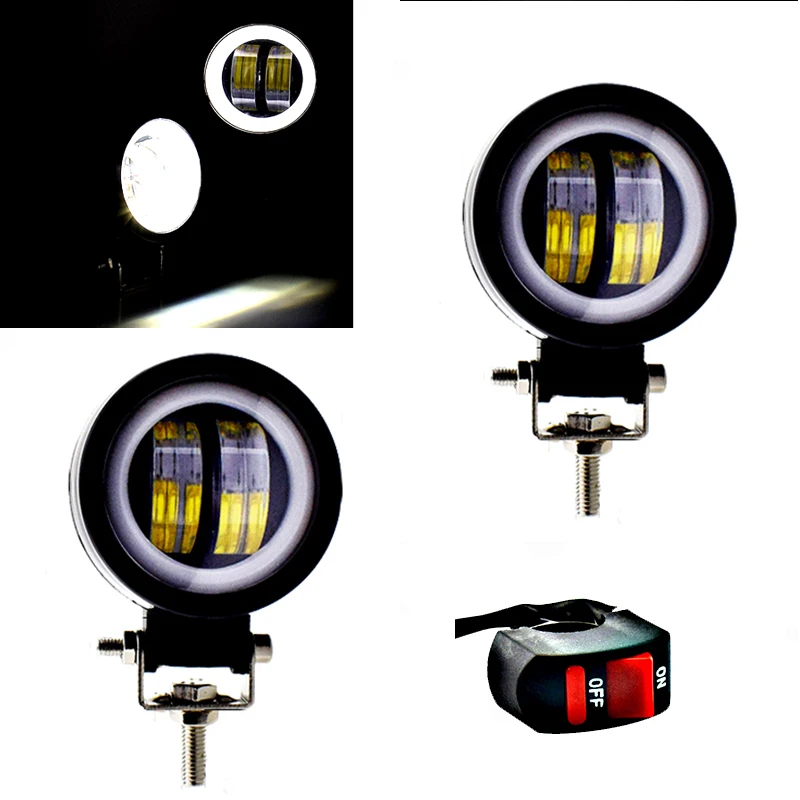 Автомобильные фары светодиодные для мотоцикла rbike 12 В 20 Вт Рабочая Лампа 6000k