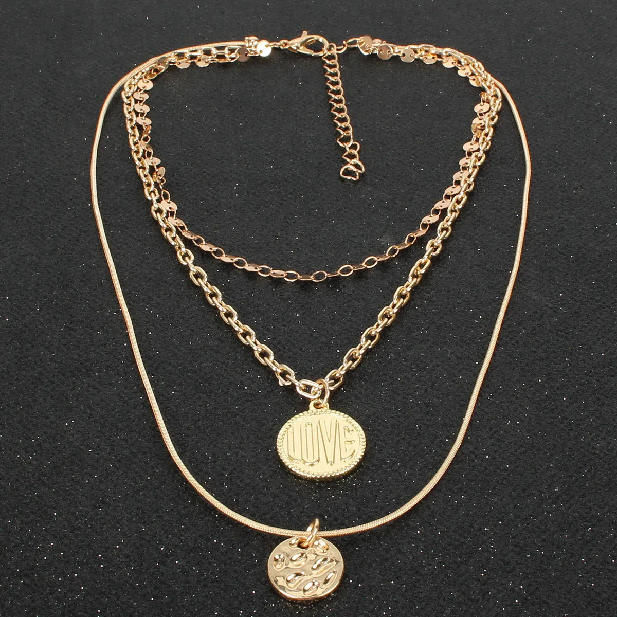 

Banru Boho Necklace Women's Coin Pendant Charm Letter Necklace Jewelry Korean Collar Women's Neck Chain Fashion Jewelry