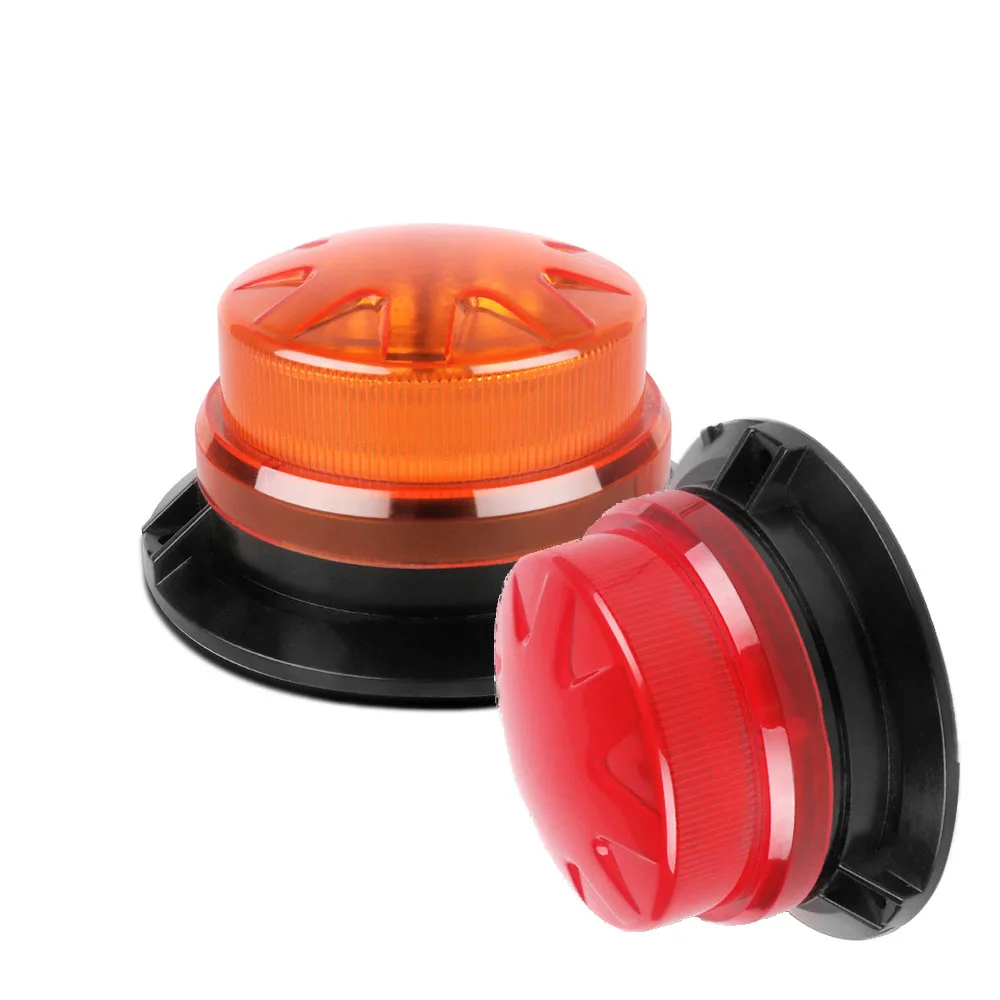 FEEDOPAL 1PCS Amber Or Red Round Flashing LED Traffic Signal Light 12~24V Waterproof Roof Safety Warning |