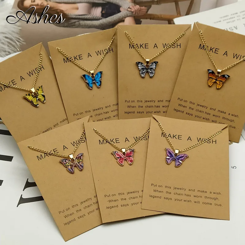 

Ashes Fashion Cute Butterfly Pendant Necklace for Women Golden Color Statement Necklace Jewelry Gifts Wholesale Dropshipping New