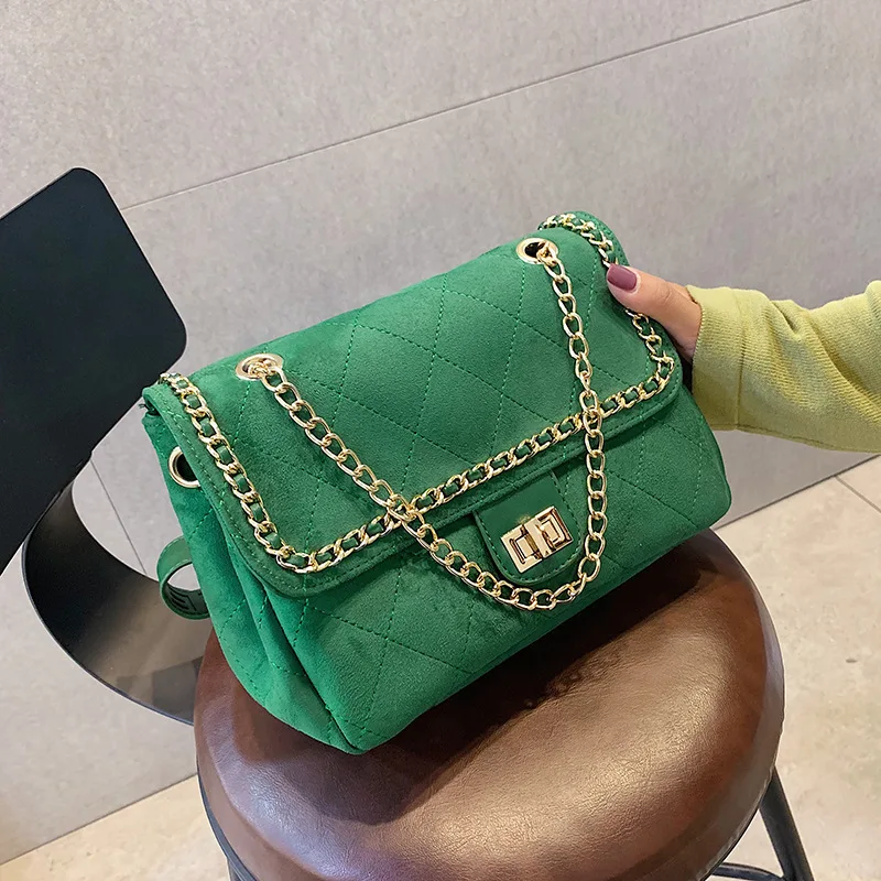 

New Frosted Plush Women's Purse European and American Fashion Chain Shoulder Crossbody Bag Casual Tote Ladies Handbag