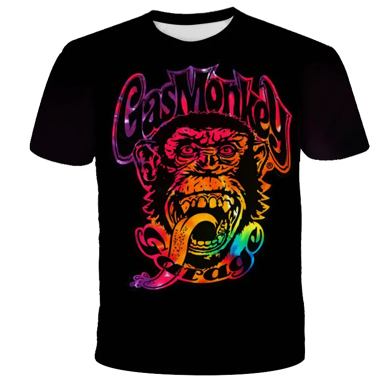 

Summer 3D printed animal gorilla kids T-shirts for boys and girls Fun cartoon tops Short sleeve music hip-hop monkey T-shirts